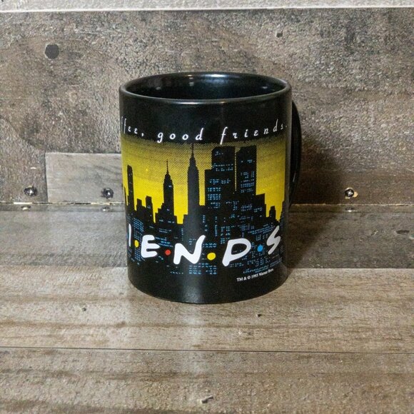FRIENDS COFFEE MUG GOOD COFFEE GOOD FRIENDS 1995 VINTAGE WARNER BROS DINER CUP - Picture 6 of 6